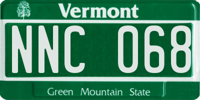 VT license plate NNC068