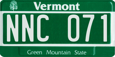 VT license plate NNC071