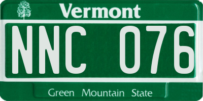 VT license plate NNC076