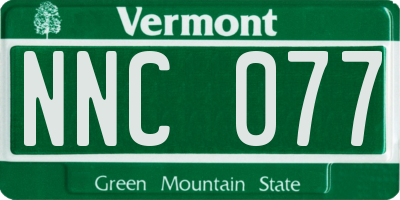 VT license plate NNC077