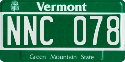VT license plate NNC078