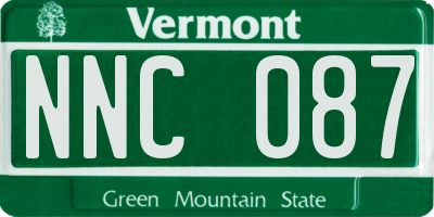 VT license plate NNC087