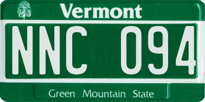 VT license plate NNC094