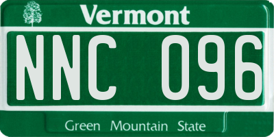 VT license plate NNC096