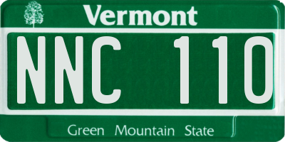VT license plate NNC110