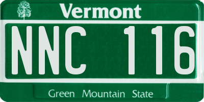 VT license plate NNC116