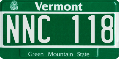 VT license plate NNC118