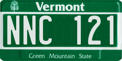 VT license plate NNC121