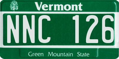 VT license plate NNC126