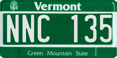 VT license plate NNC135