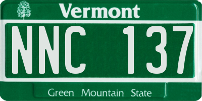 VT license plate NNC137