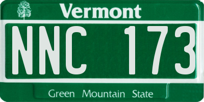VT license plate NNC173