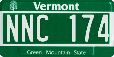 VT license plate NNC174