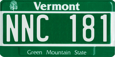 VT license plate NNC181