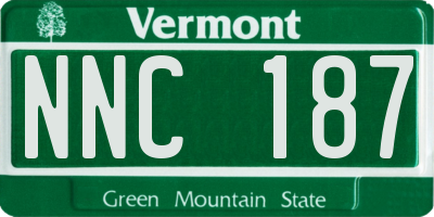 VT license plate NNC187