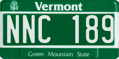 VT license plate NNC189