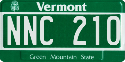 VT license plate NNC210