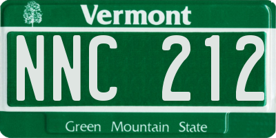VT license plate NNC212