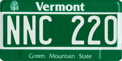 VT license plate NNC220