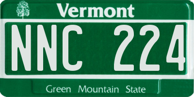 VT license plate NNC224