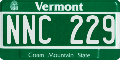 VT license plate NNC229