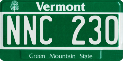 VT license plate NNC230