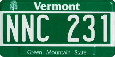 VT license plate NNC231