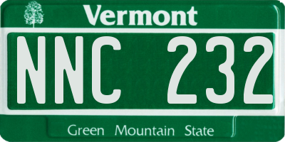 VT license plate NNC232