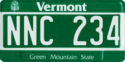 VT license plate NNC234