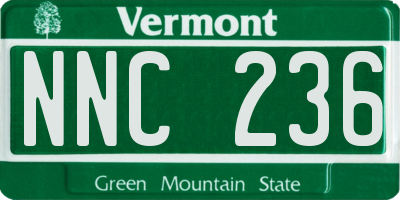 VT license plate NNC236