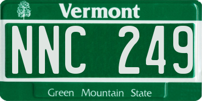 VT license plate NNC249
