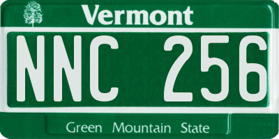 VT license plate NNC256