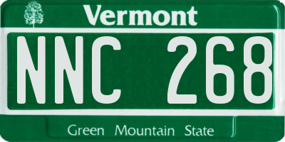 VT license plate NNC268