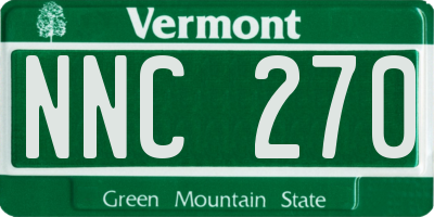 VT license plate NNC270