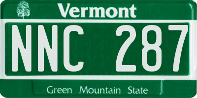 VT license plate NNC287