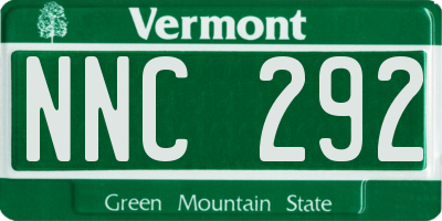 VT license plate NNC292