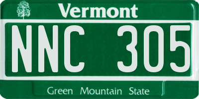 VT license plate NNC305