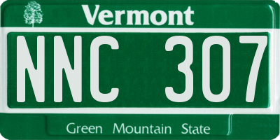 VT license plate NNC307