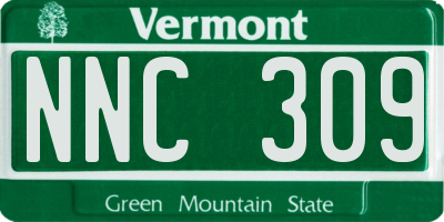 VT license plate NNC309