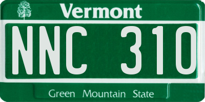 VT license plate NNC310