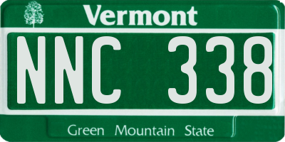 VT license plate NNC338
