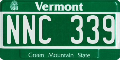 VT license plate NNC339