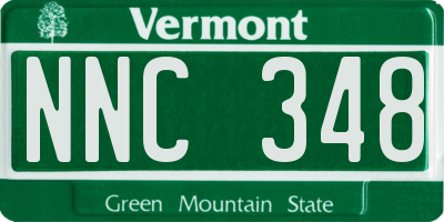 VT license plate NNC348