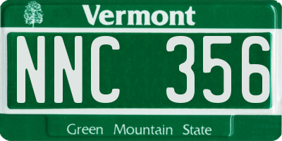 VT license plate NNC356