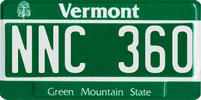 VT license plate NNC360