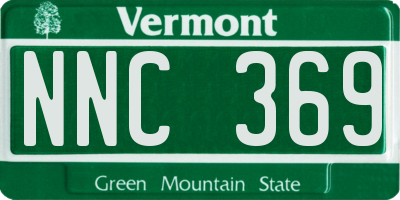 VT license plate NNC369