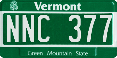 VT license plate NNC377