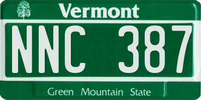 VT license plate NNC387