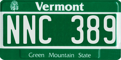 VT license plate NNC389