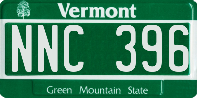 VT license plate NNC396